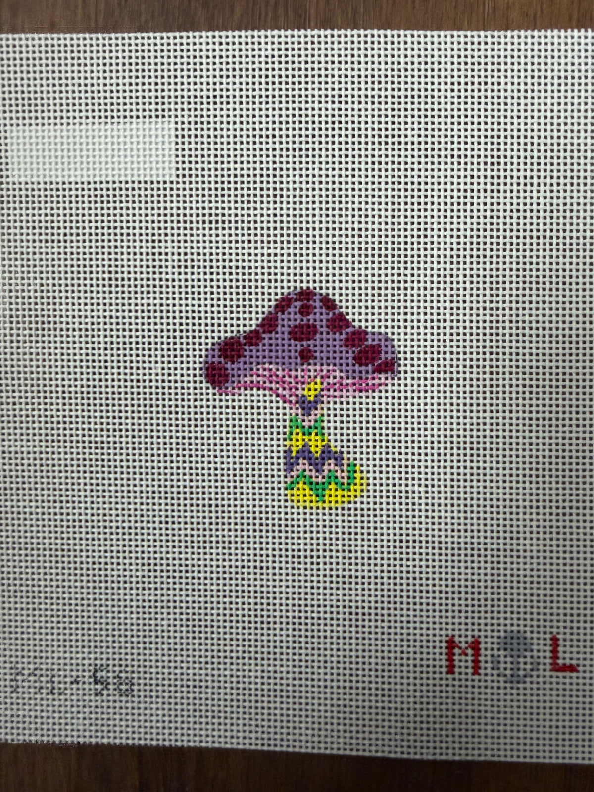 Mini Mushroom Bag Tag needlepoint canvas