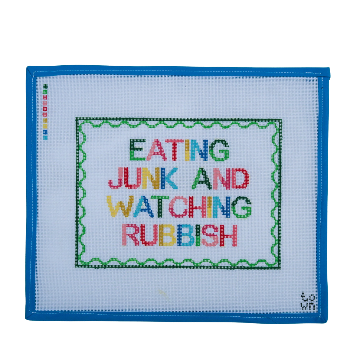 Eating Junk & Watching Rubbish needlepoint canvas