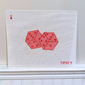 Pink Dice needlepoint canvas