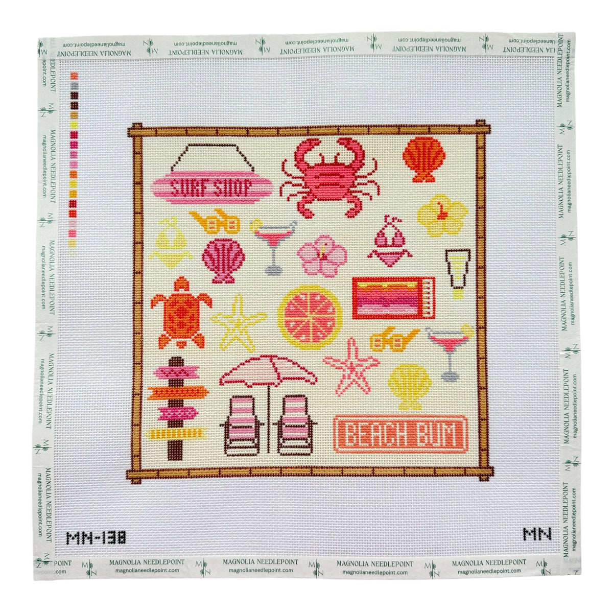 Sunset Beach Bum Toile needlepoint canvas