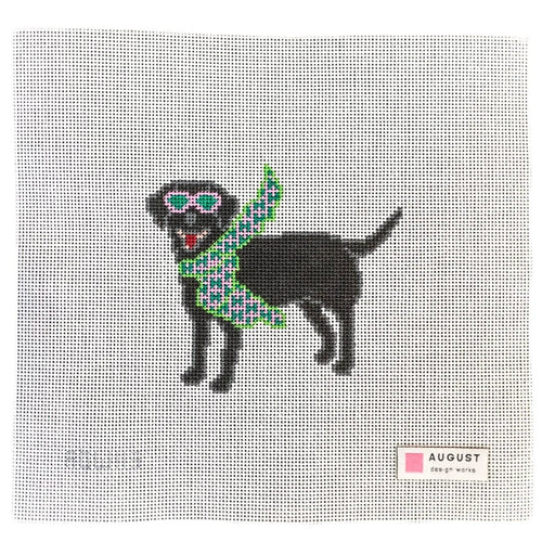Bougie Black Lab Needlepoint Canvas