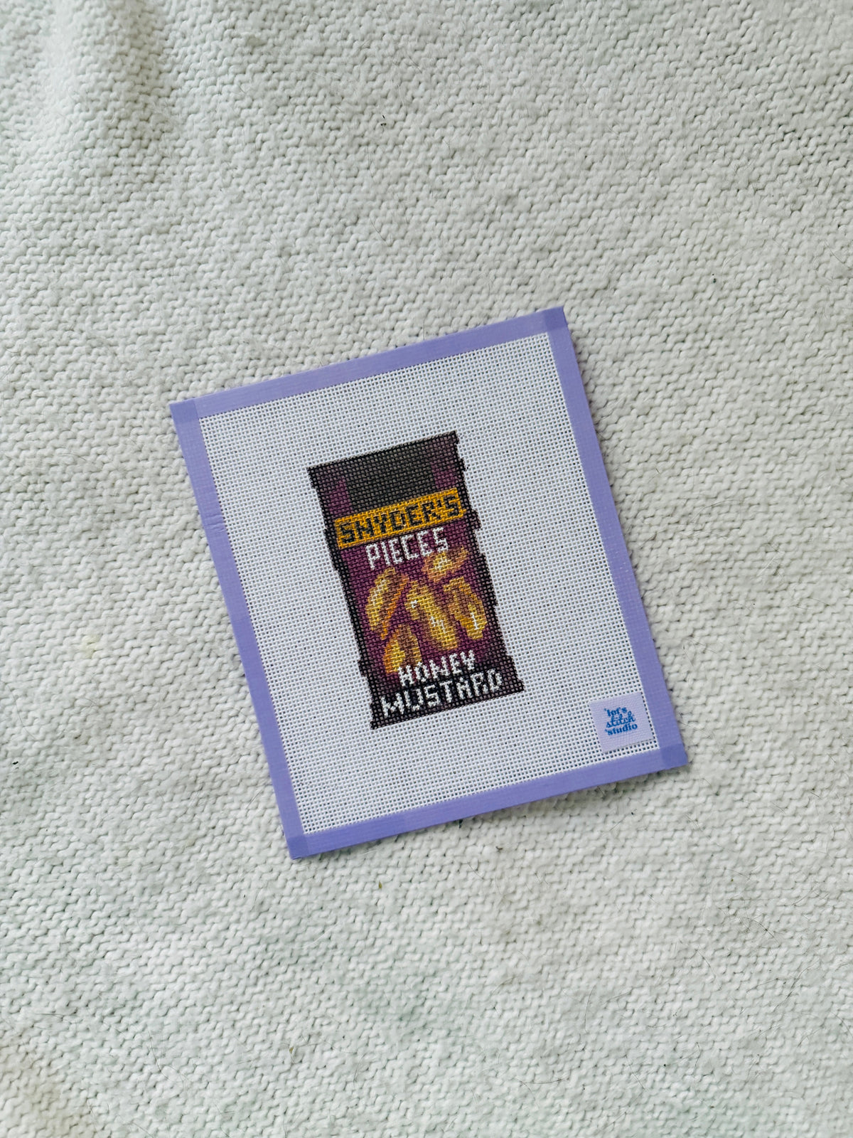 Honey Mustard Pretzel Pieces Snack Needlepoint Canvas needlepoint canvas