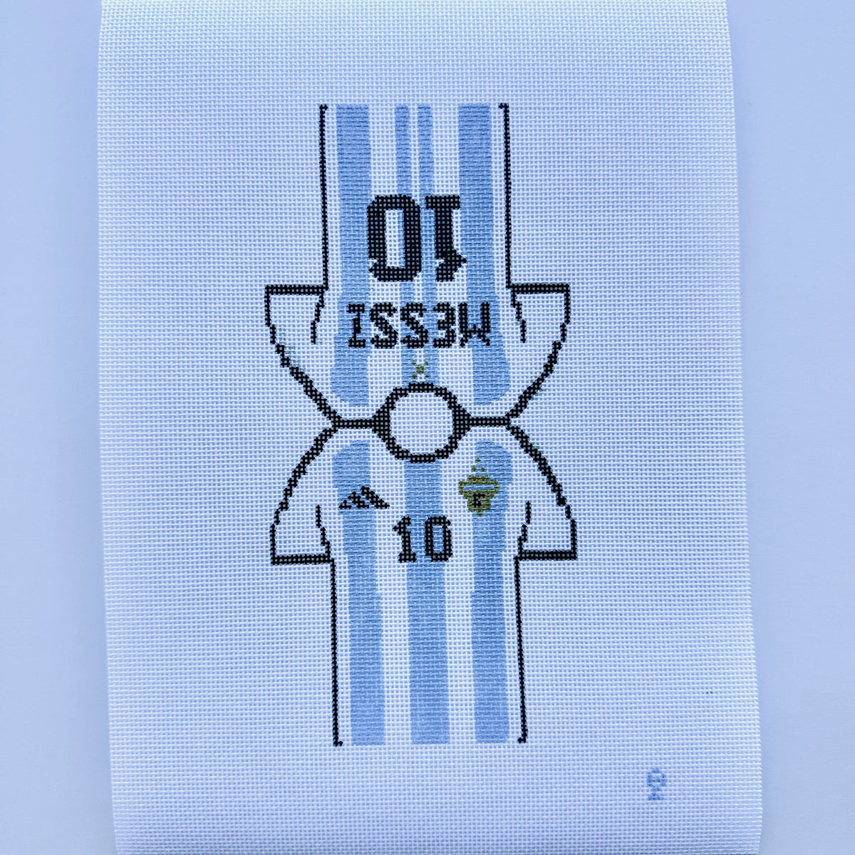 Messi Argentinian Football Jersey needlepoint canvas