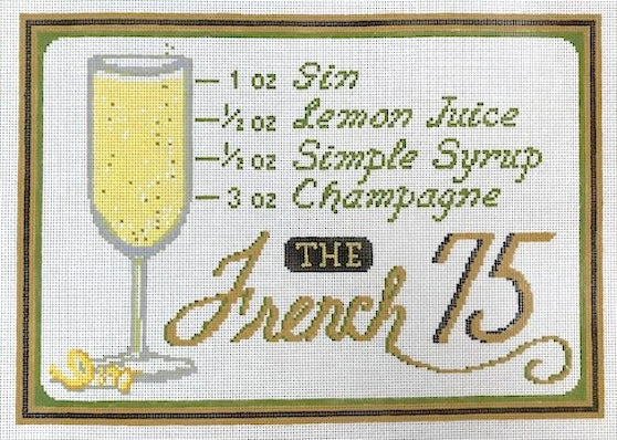 French 75 needlepoint canvas - The Gingham Stitchery