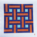 Hick Ribbon Orange Pillow needlepoint canvas