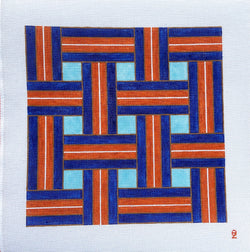 Hick Ribbon Orange Pillow needlepoint canvas