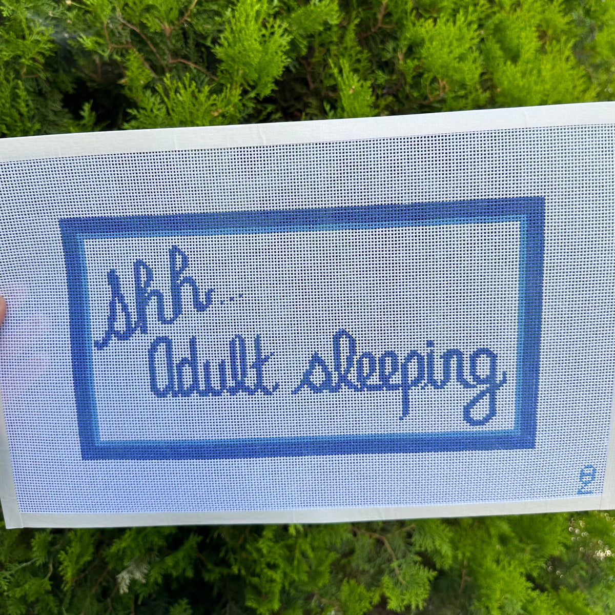 Shh...Adult Sleeping Pillow needlepoint canvas