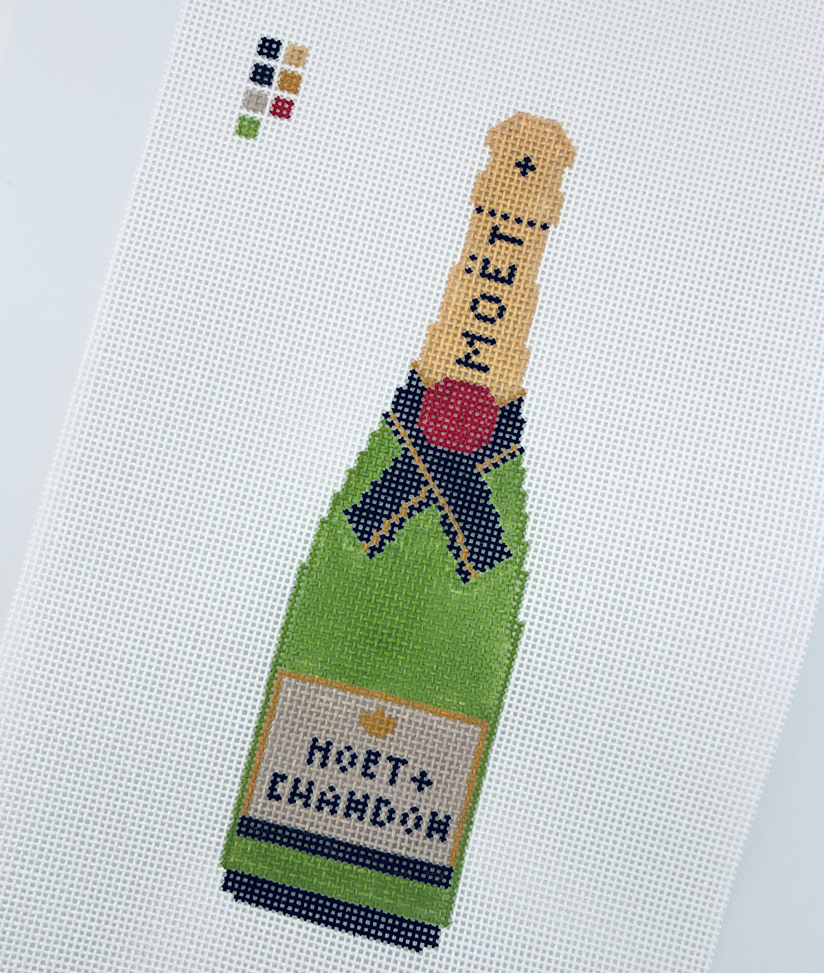 Moet & Chandon Champagne Bottle needlepoint canvas - One Part Whimsy