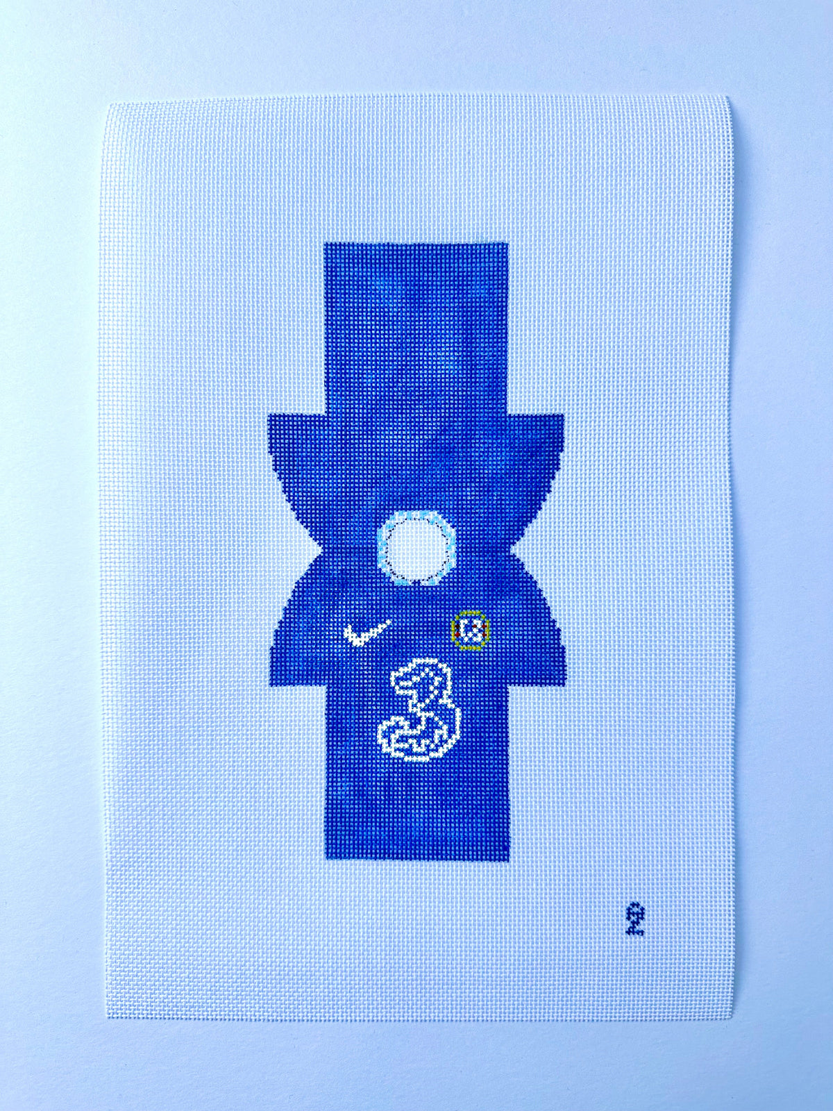 Chelsea Soccer Jersey needlepoint canvas