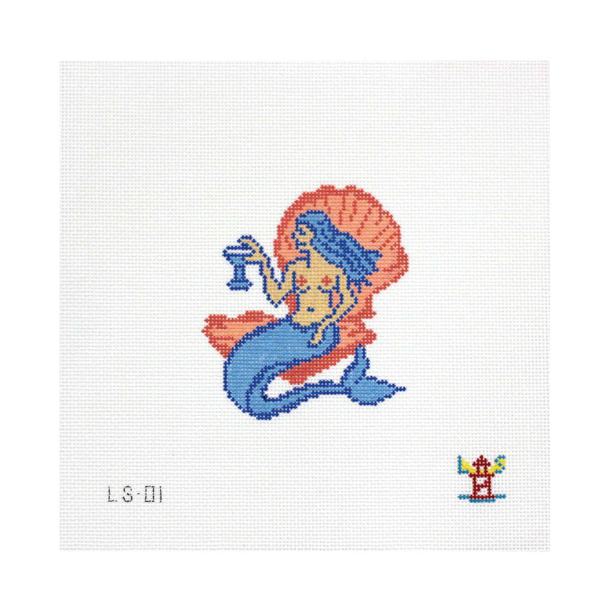 Shell We Drink needlepoint canvas