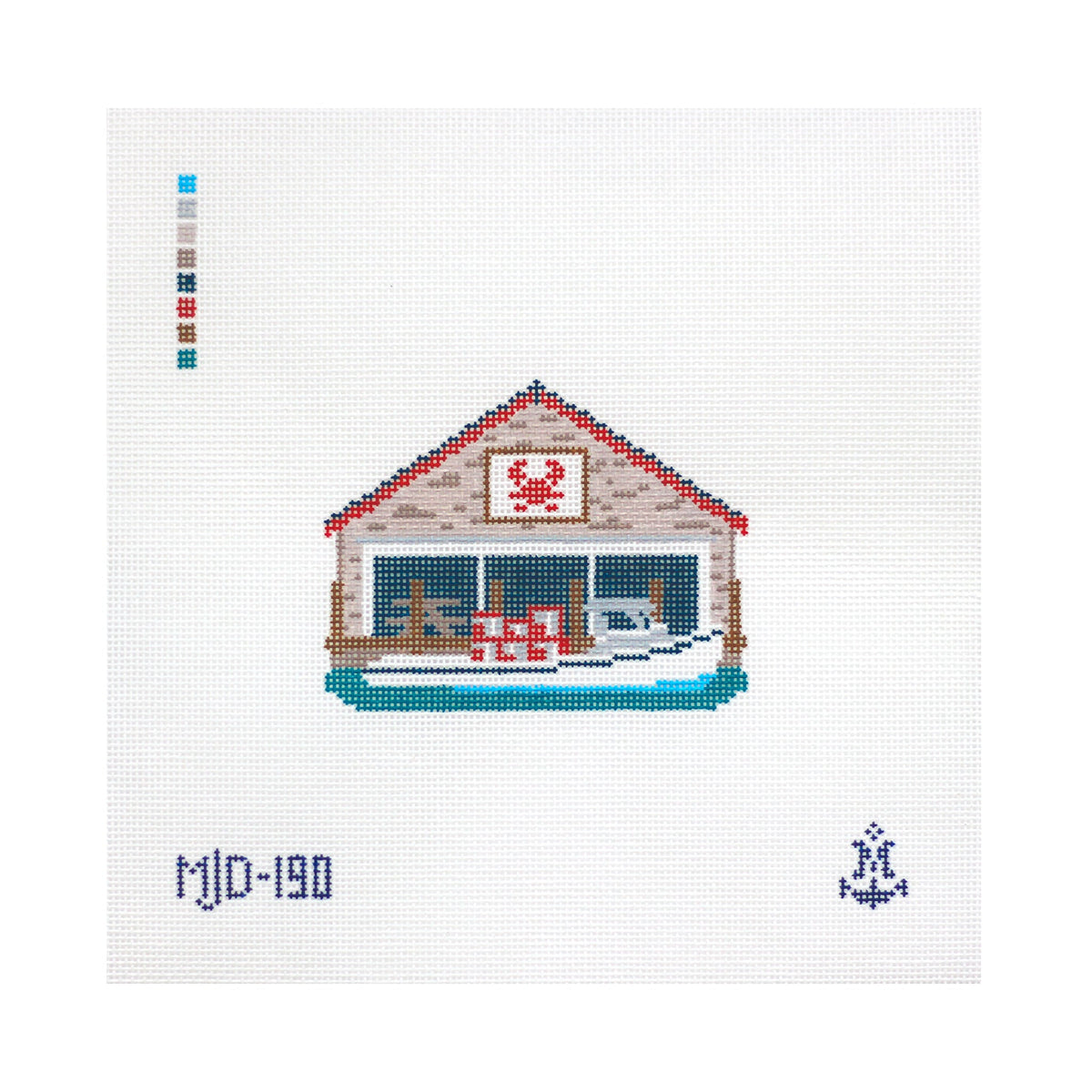 Crab Shack needlepoint canvas