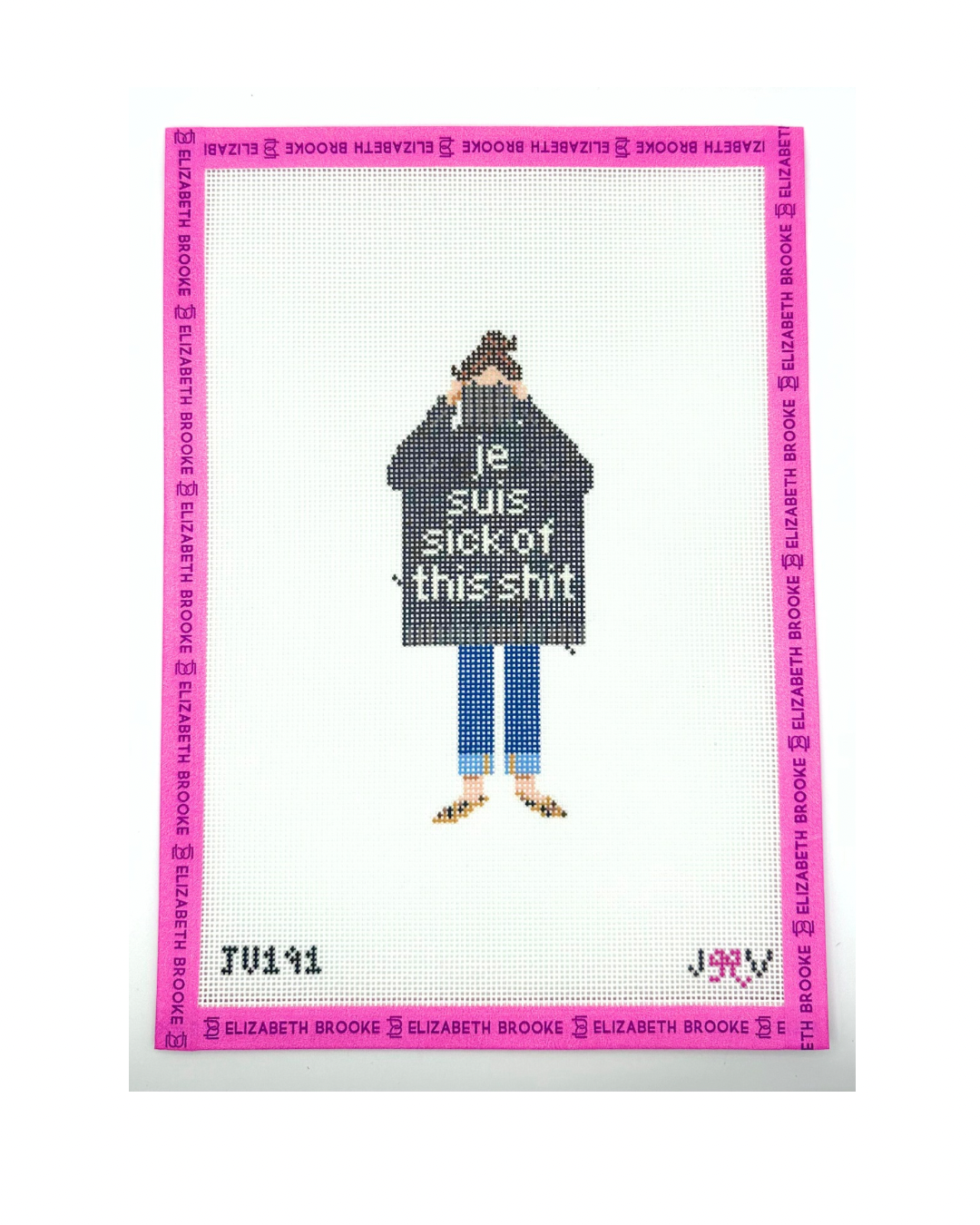 Je Suis Girl Needlepoint Canvas
