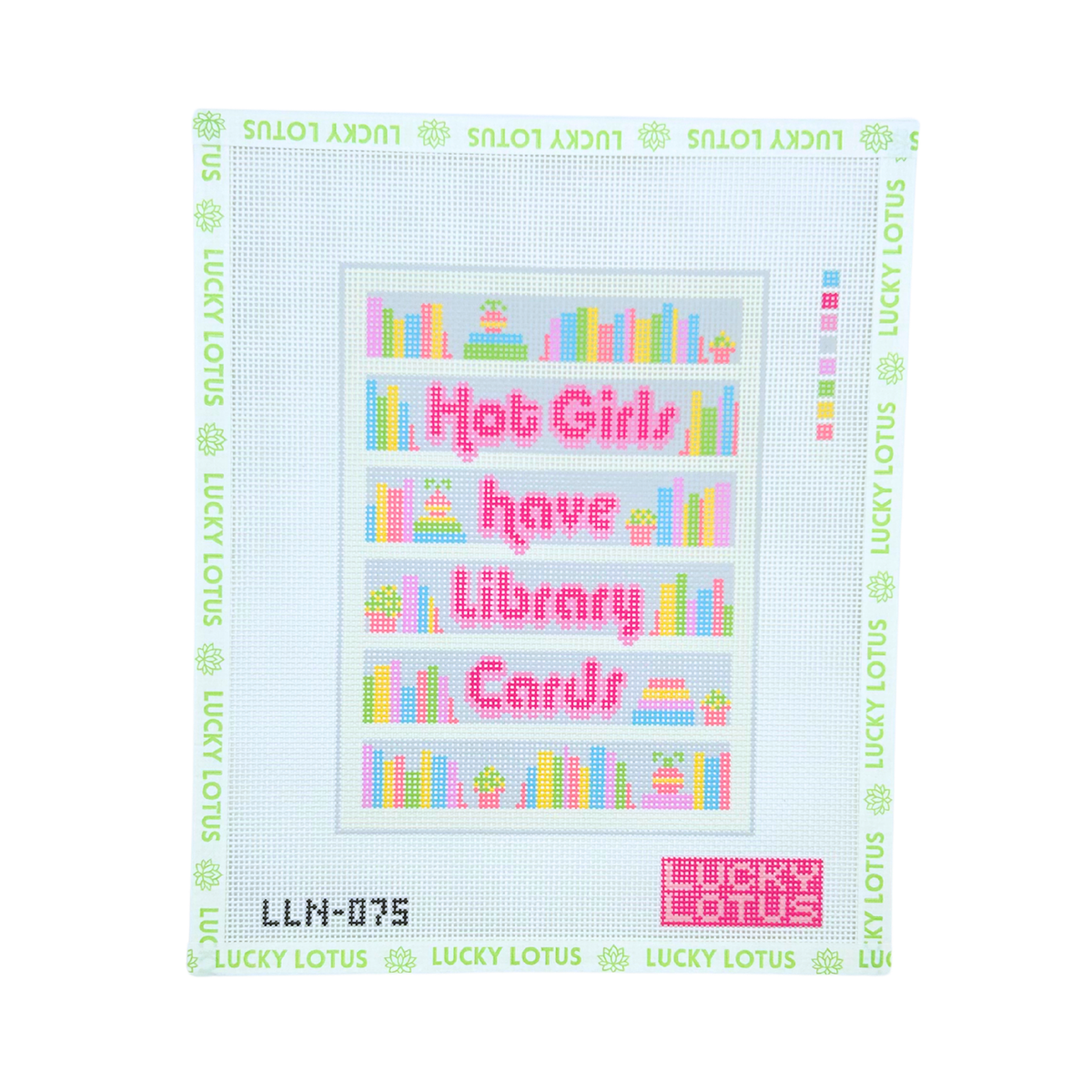Hot Girls Have Library Cards needlepoint canvas