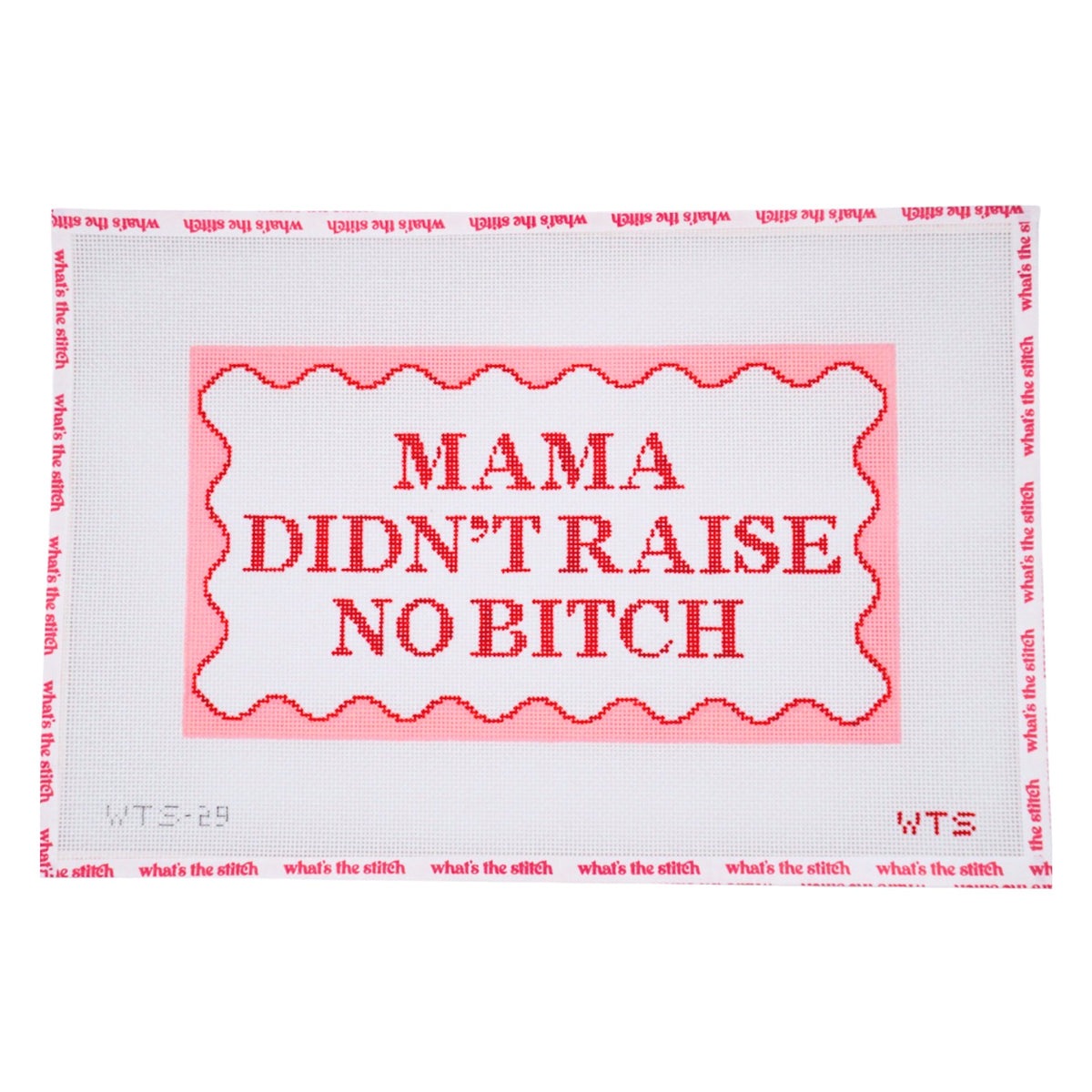Mama Didn't Raise No Bitch needlepoint canvas