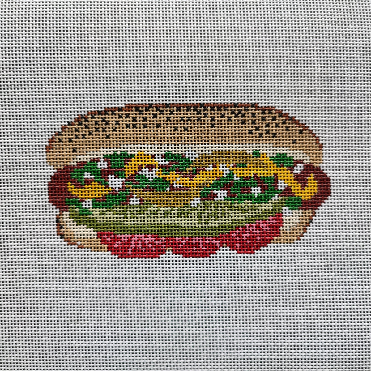Chicago Hot Dog Needlepoint Canvas needlepoint canvas