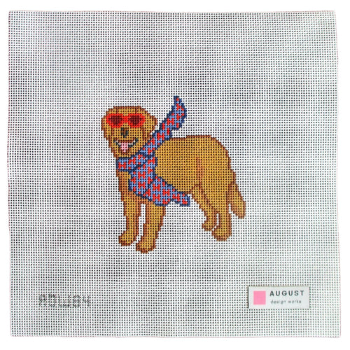 Bougie Golden Retriever Needlepoint Canvas