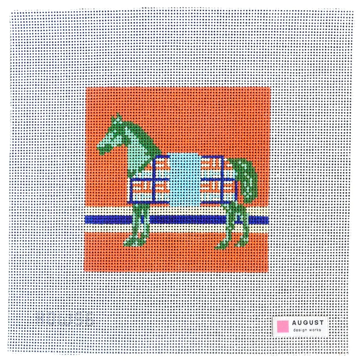 Green Blanket Horse needlepoint canvas