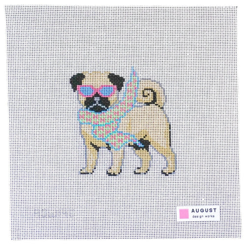 Bougie Pug Needlepoint Canvas
