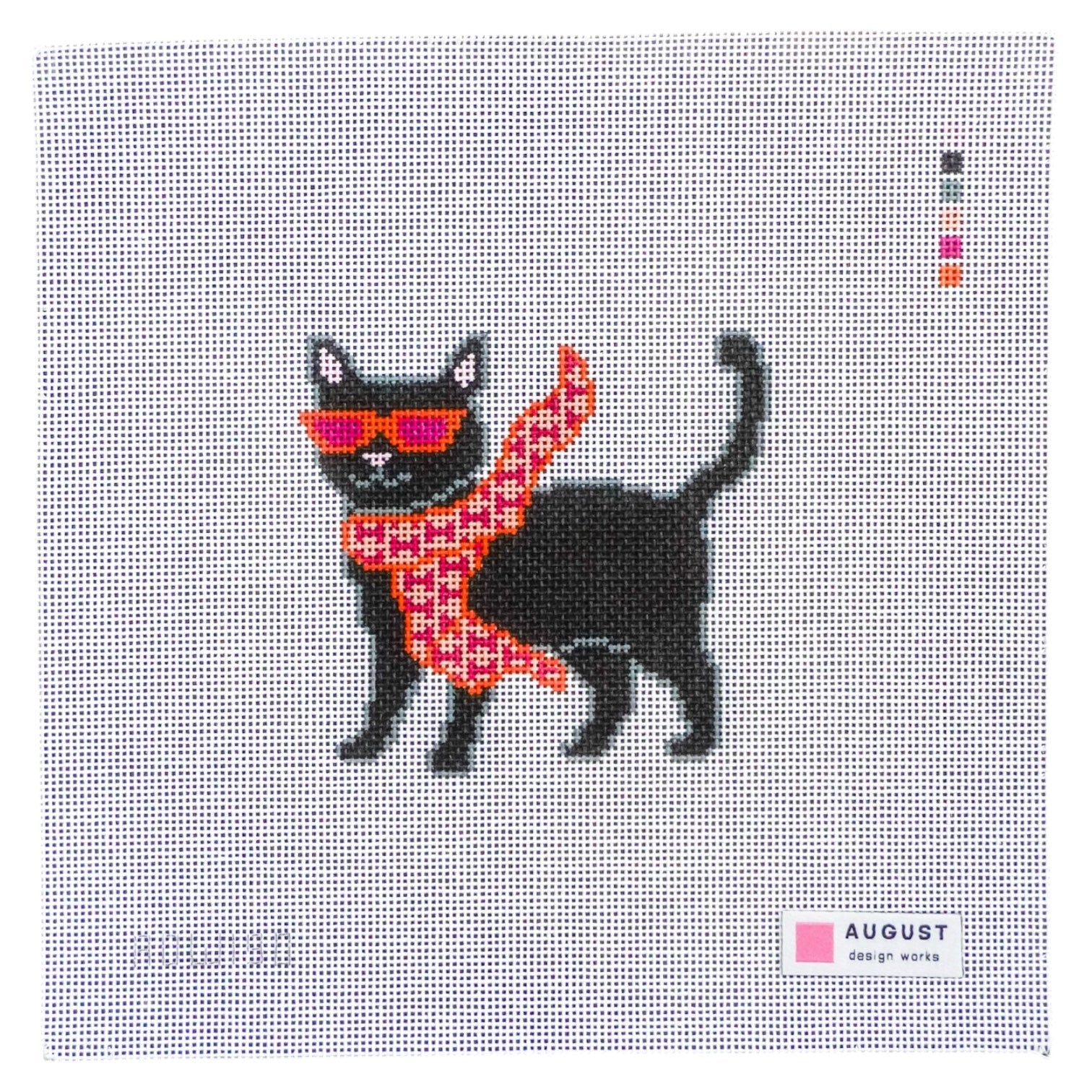 Bougie Black Cat Needlepoint Canvas