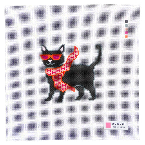 Bougie Black Cat Needlepoint Canvas