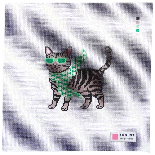 Bougie Tabby Cat Needlepoint Canvas