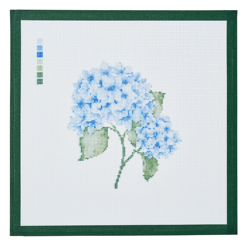 Blue Hydrangea needlepoint canvas