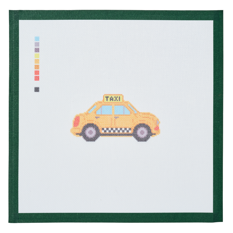 Vintage Checker Taxi needlepoint canvas