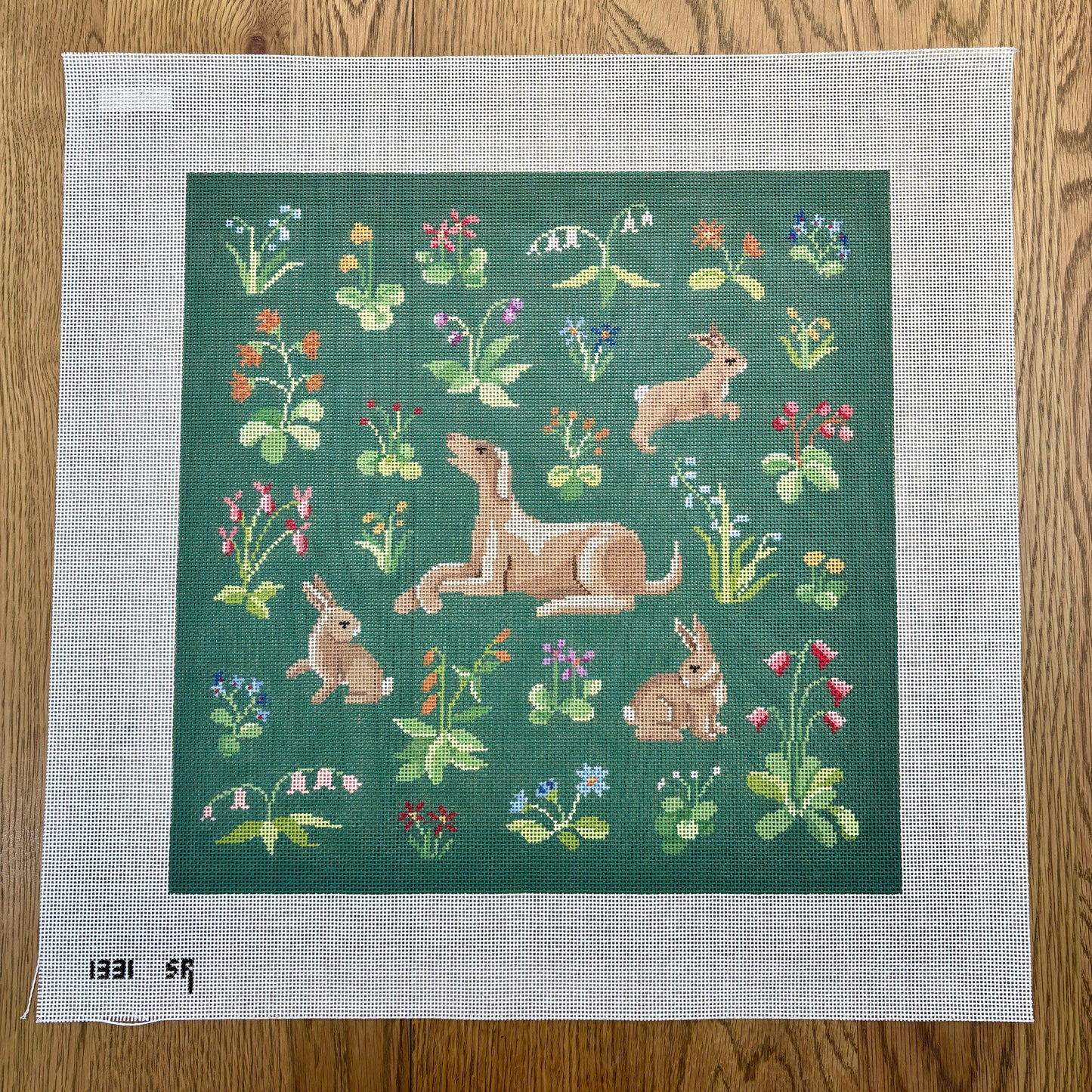 Cluny Rabbits and Hound, Chair Seat - 13 mesh