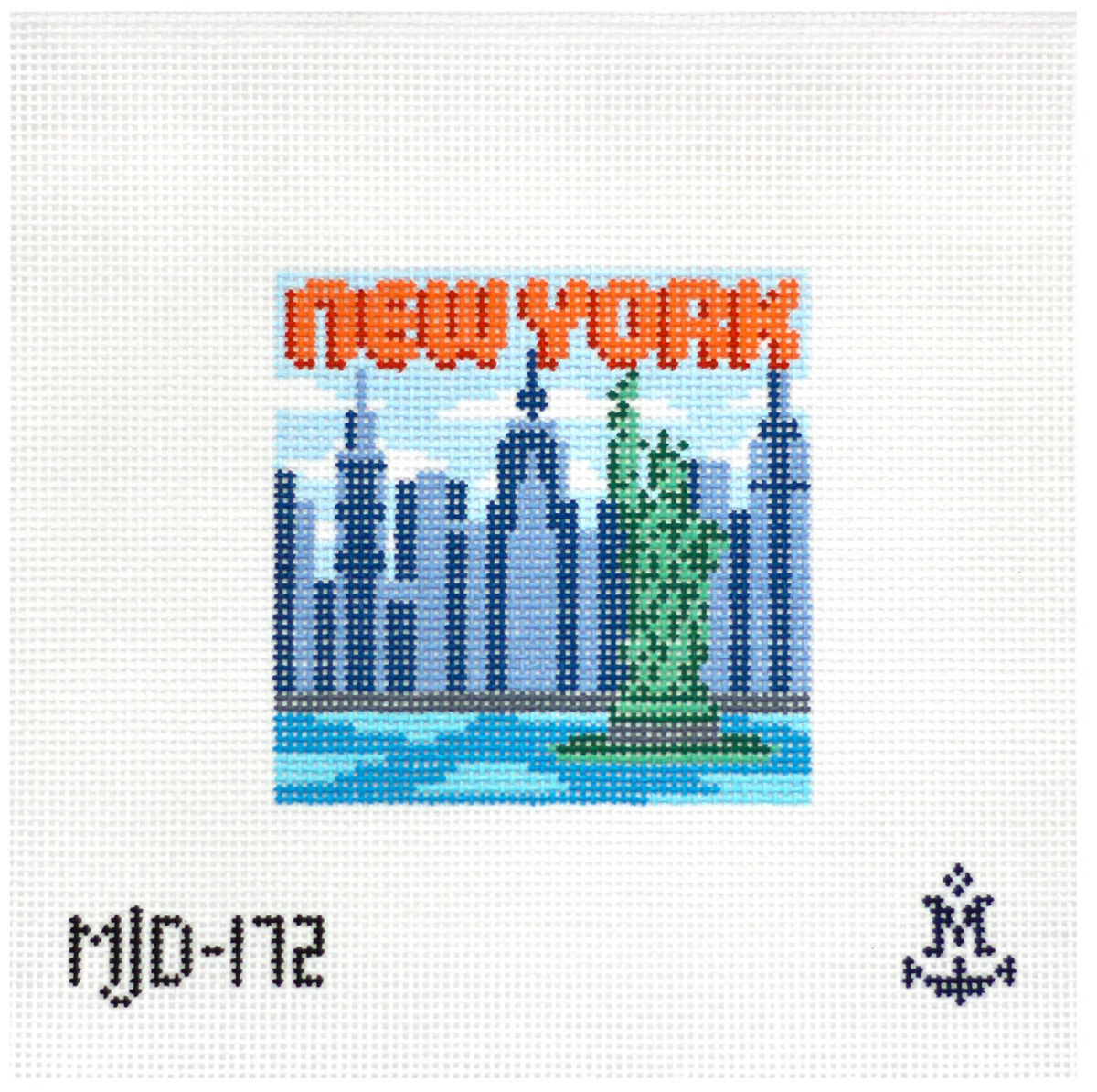 Vintage New York Coaster needlepoint canvas