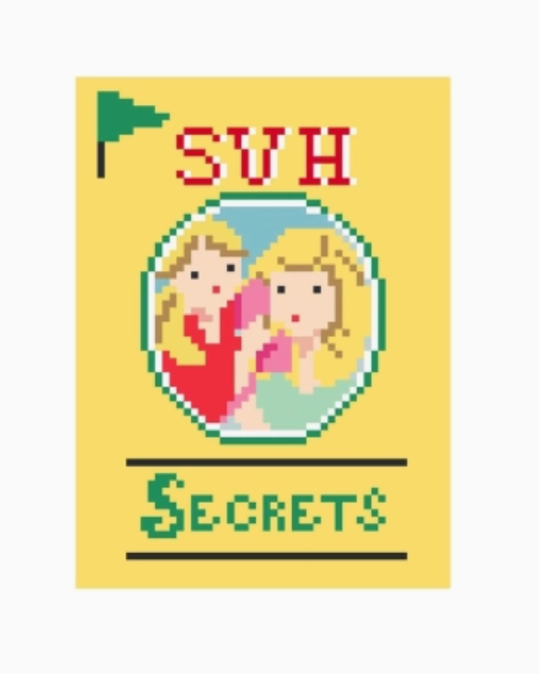Sweet Valley High needlepoint canvas by Jennifer Vallez