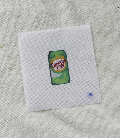 Ginger Ale Can 18 Mesh Needlepoint Canvas needlepoint canvas
