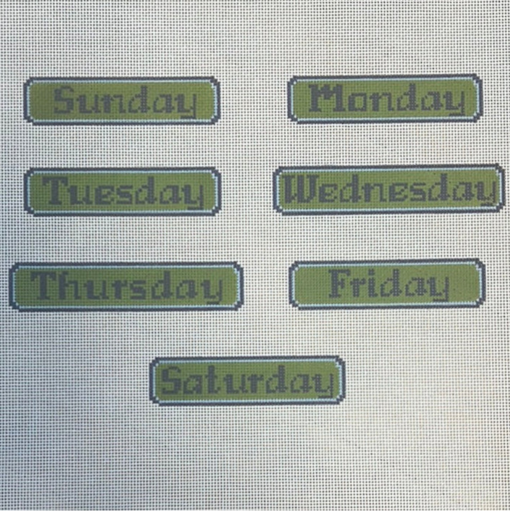 Blue/Green Perpetual Calendar Days
