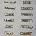 Pink/Green Perpetual Calendar Months