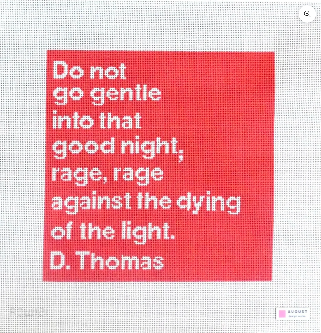 Do Not Go Gentle - Library Series Needlepoint Canvas