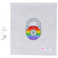 Rainbow Love Lock Needlepoint Canvas + Key Charm