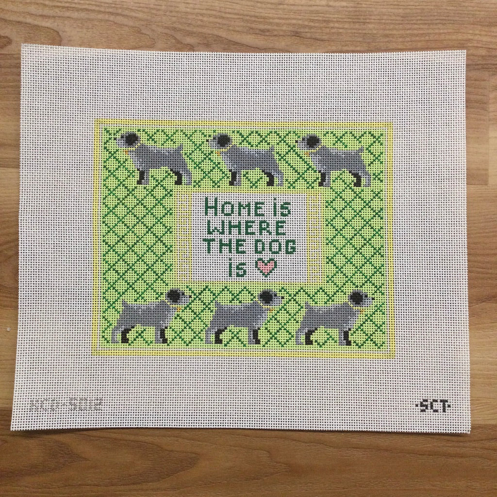 Home is Where the Dog is needlepoint canvas