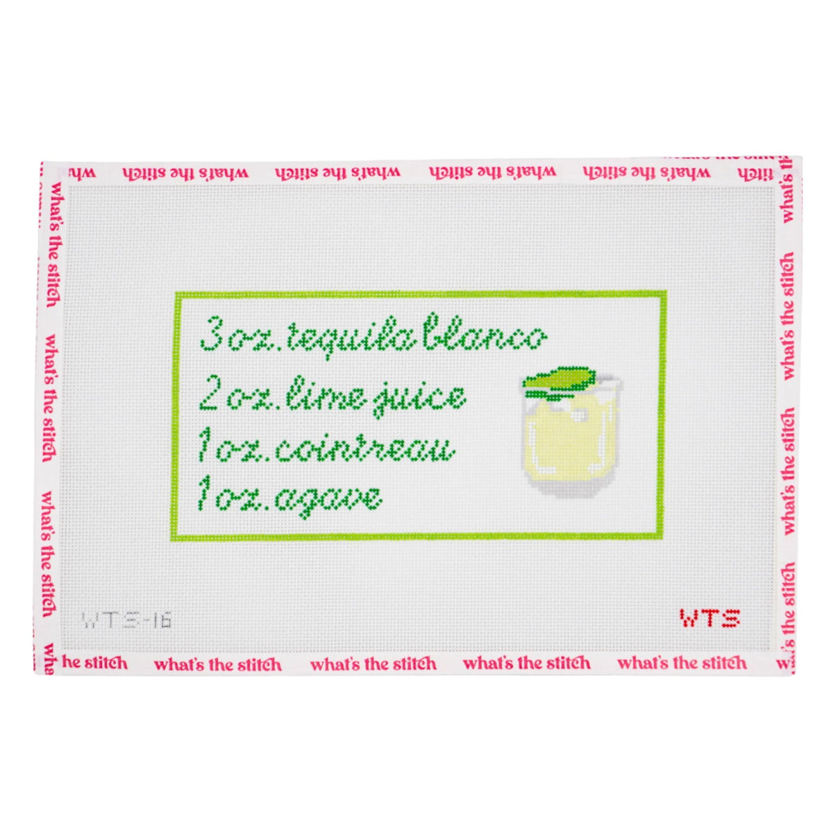 Margarita Recipe needlepoint canvas