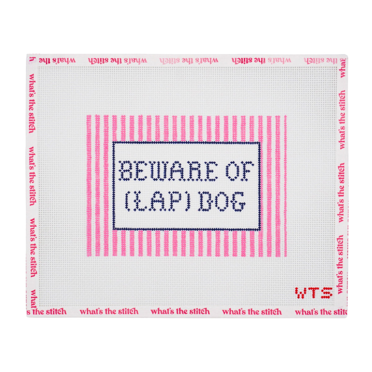 Beware of (Lap) Dog needlepoint canvas