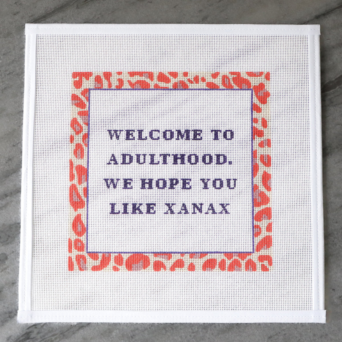 Adulthood - Xanax Needlepoint Canvas