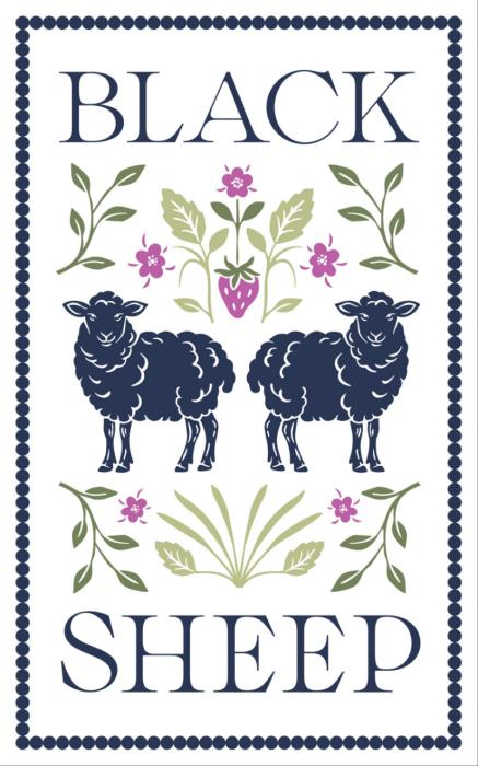 Black Sheep plaque needle minder with two sheep