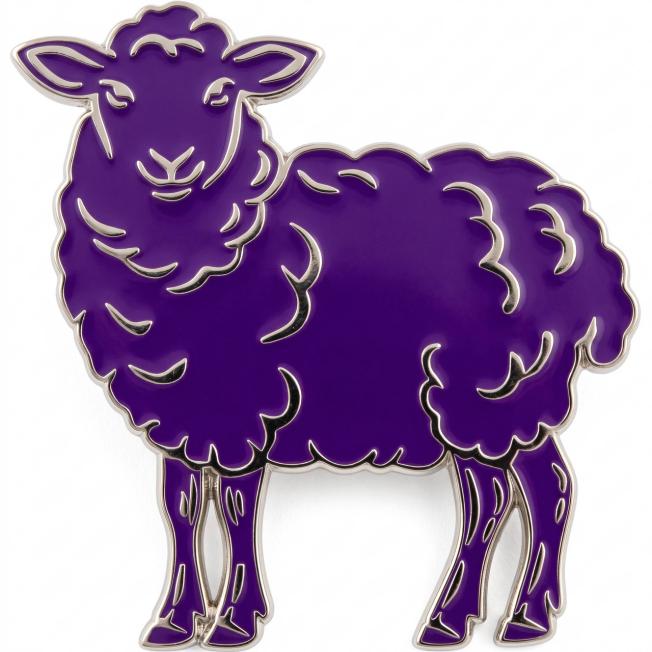 Purple sheep enamel needle minder