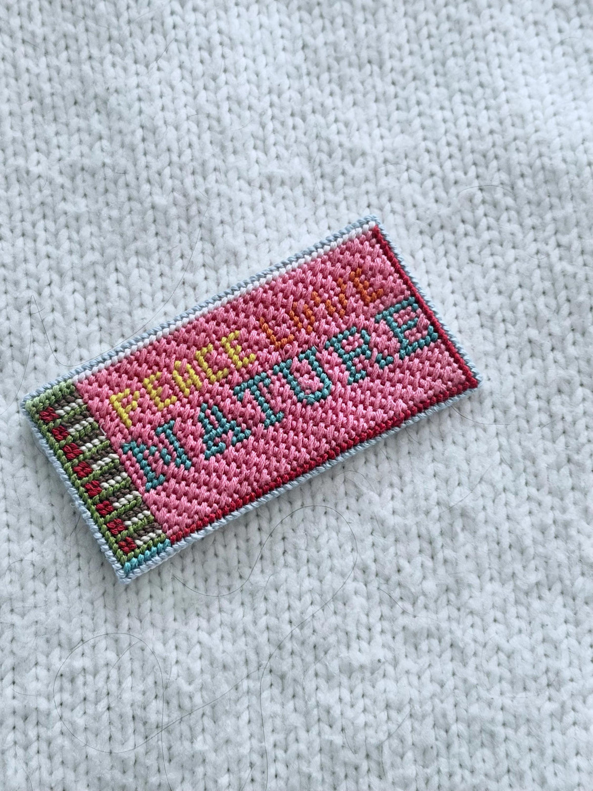 Peace Love Nature Matchbox Needlepoint Canvas on 18 mesh needlepoint canvas