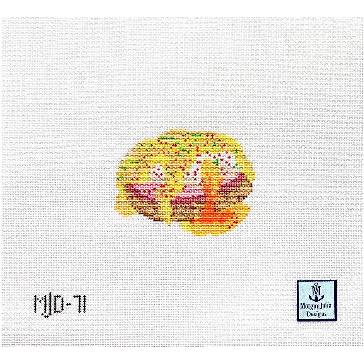 Eggs Benedict needlepoint canvas