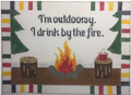 I'm Outdoorsy, I Drink by the Fire needlepoint canvas - Rachel Donley Needlepoint Designs