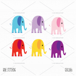 Small elephants needlepoint canvas