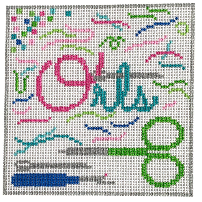Orts 4" Square needlepoint canvas - Rachel Donley Needlepoint Designs