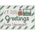 Vermont Mini Letter needlepoint canvas - Rachel Donley Needlepoint Designs
